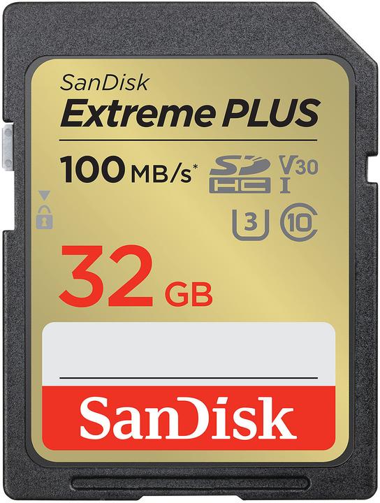 SanDisk Extreme PLUS SDHC (32 Go, SDHC, U3, UHS-I)