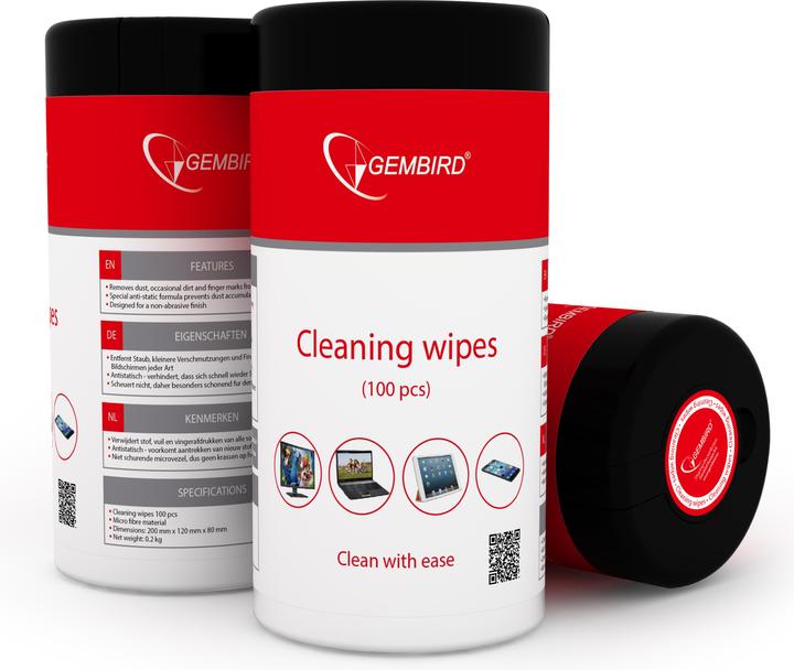 Gembird Lingettes de nettoyage (Wipes) (100 x)