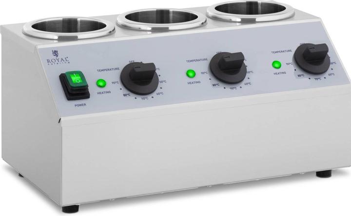 Produktbild Royal Catering Sossenwärmer Saucenwärmer 3 x 1 L Flaschen Saucen warmhalten 40 - 90 °C 550 W