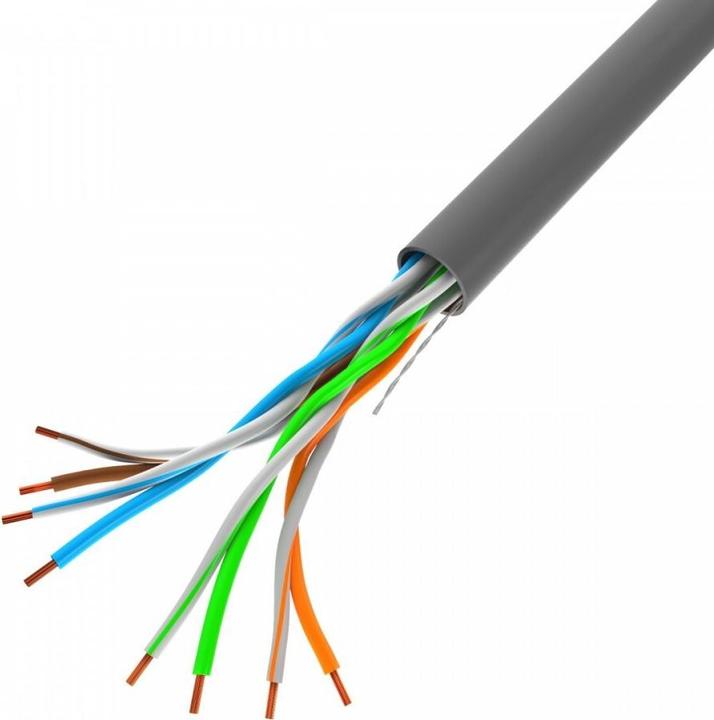 Produktbild Lanberg LAN-Kabel UTP Kat.5E 100m CU grau Fluke-zertifiziert (CAT5, 100 m)