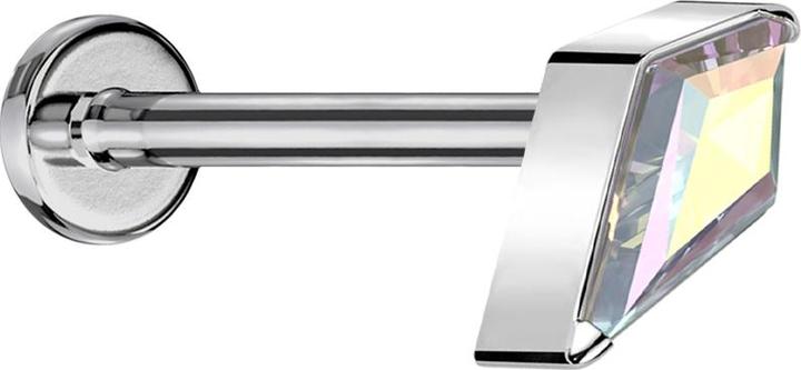 Produktbild Star Piercing Micro Threadless Labret silber Diamant silber mit Kristall multicolor (Titan G23, ohne Messing)