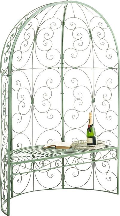 Produktbild Swisshandel24 Halbpavillon Rosie mit Sitzbank, antik-grün (58 cm, 120 cm)