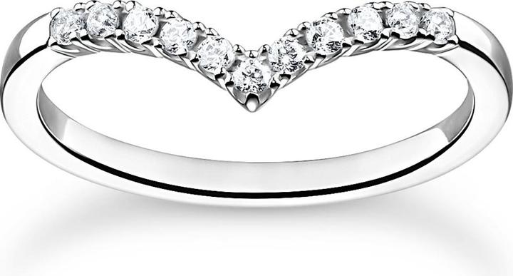 Produktbild Thomas Sabo Ring V Form mit Weissen Steinen Silber (56, 925 Silber)