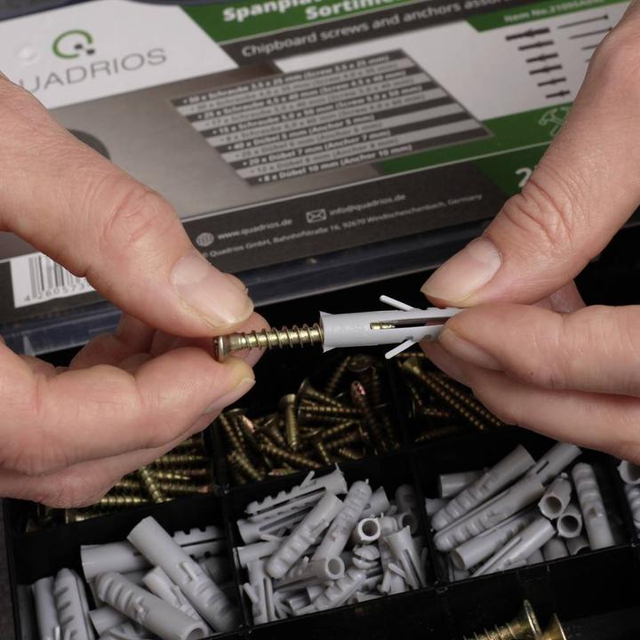 Produktbild Quadrios Spanplattenschrauben Dübel-Sortiment - 250 tlg (250 Schrauben pro Stück)