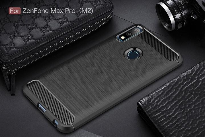 Produktbild Screenguard Asus Zenfone Max Pro M2 Hülle Carbon Brushed Soft TPU (Asus Zenfone Max Pro (M2))