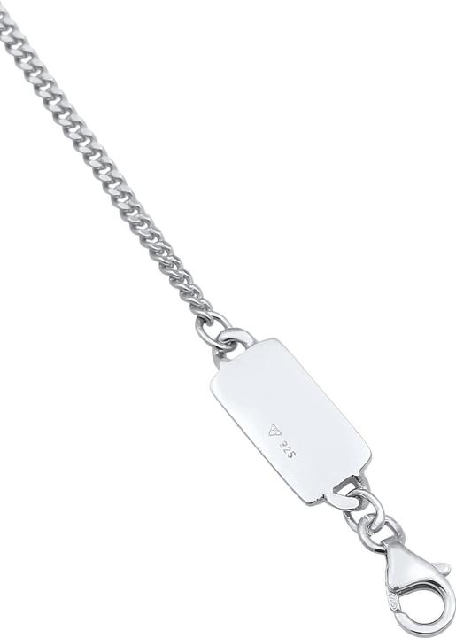 Actual product image Kuzzoi Mens Curb Chain Necklace Basic Fine 925 Silver (925 sterling silver, 50 - 55 cm)