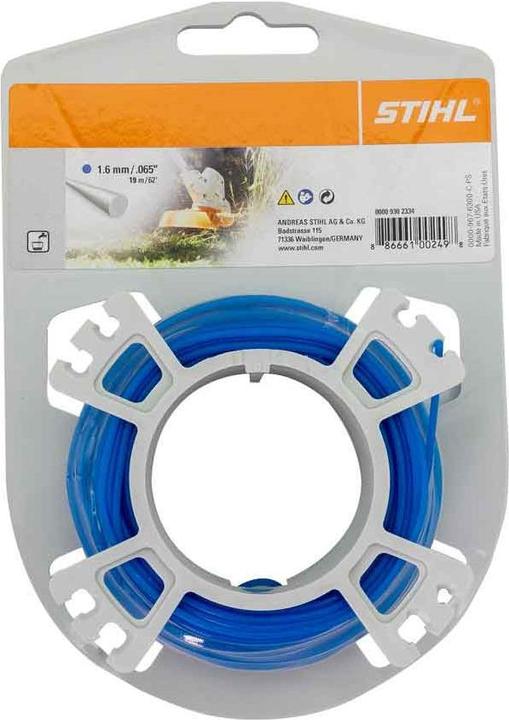 Actual product image Stihl 9302334 Mowing threads round roll 1.6 mm 20 m, blue (Weed whacker, Trimmer line + line spool)