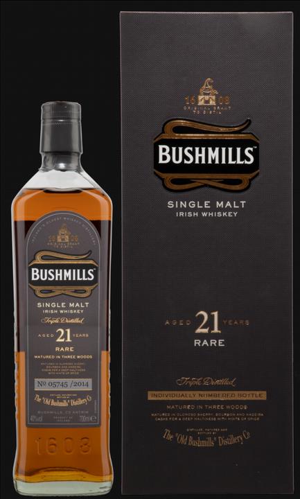 Image du produit Bushmills 21 ans (Single Malt, Whisky irlandais, 1 x 70 cl)