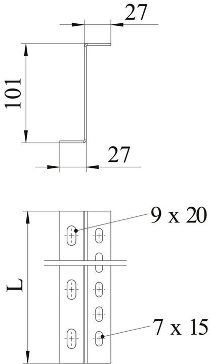 Produktbild OBO Bettermann Stützprofil Z-Form, für BKRS 100x300, 6044585 (Kabeldurchlass, 30 cm)