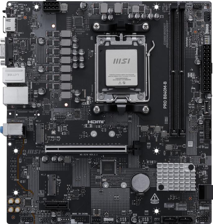 Immagine prodotto MSI PRO B840M-B AM5 mATX MB (AM5, AMD B840, Micro-ITX)
