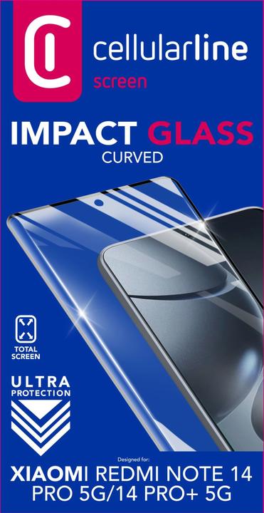 Produktbild Cellularline Impact Glass Capsule (1 Stück, Xiaomi Redmi Note 14 Pro+ 5G, Xiaomi Redmi Note 14 Pro 5G)