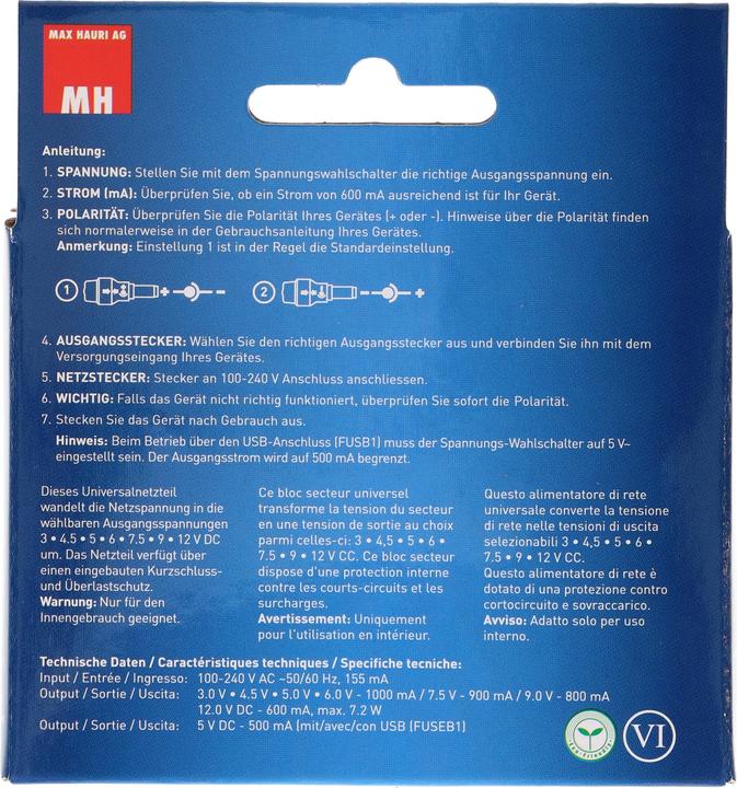 Image du produit Max Hauri Bloc d'alimentation universel