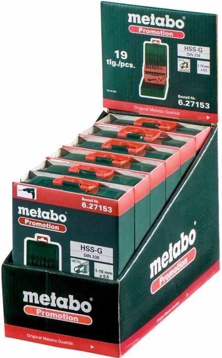 Produktbild Metabo Spiralbohrer-Set (1 mm, 1.5 mm, 2 mm, 2.5 mm, 3 mm, 3.5 mm, 4 mm, 4.5 mm, 5 mm, 5.5 mm, 6 mm, 6.5 mm, 7 mm, 7.5 mm, 8 mm, 8.5 mm, 9 mm, 9.5 mm, 10 mm)