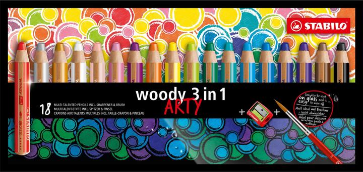 STABILO Woody ARTY Case 18 colors + sharpener (Sorted, 18 x)