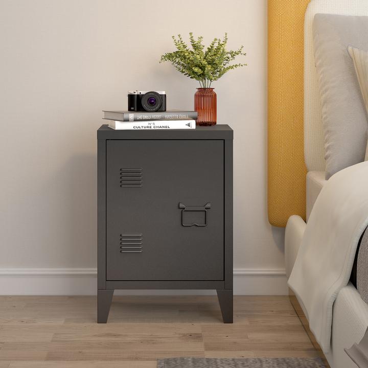 Produktbild En.Casa Nachtschrank Inari 2er Set Türgriff rechts und links Schwarz