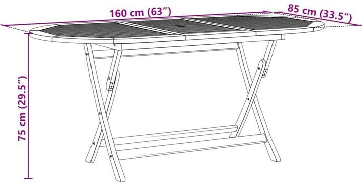 Produktbild VidaXL Gartenmöbel Essgruppe Gartengarnitur Sitzgruppe 7-tlg. Massivholz Akazie (160 cm)
