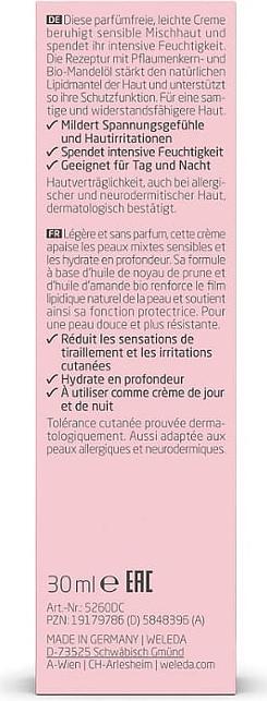 Nutritional values and ingredients Weleda Almond Sensi Moist Cr lei Tb 30ml (30 ml, 24h cream)