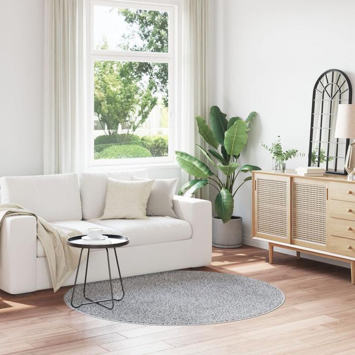 Produktbild VidaXL Kuscheliger Teppich mit Latexboden Grau ø160 cm (160 x 160 cm)