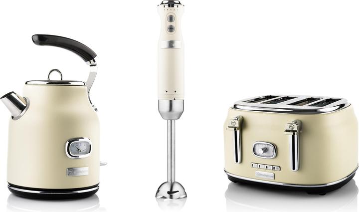 Actual product image Westinghouse Retro Breakfast Set, 4-Slot Toaster, Electric Kettle, Hand Blender