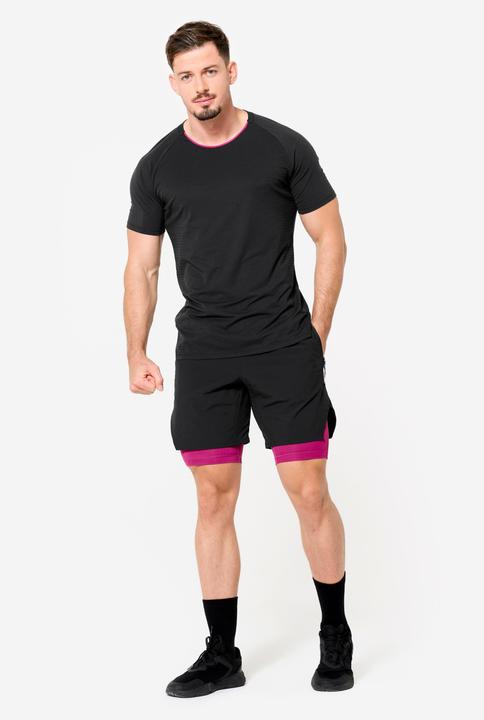 Actual product image Domyos Shorts Herren Performance atmungsaktiv leicht Celliant - schwarz/violett (XXL)