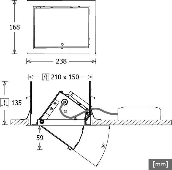 Actual product image LTS LED built-in wallwasher (5720 lm, IP20)