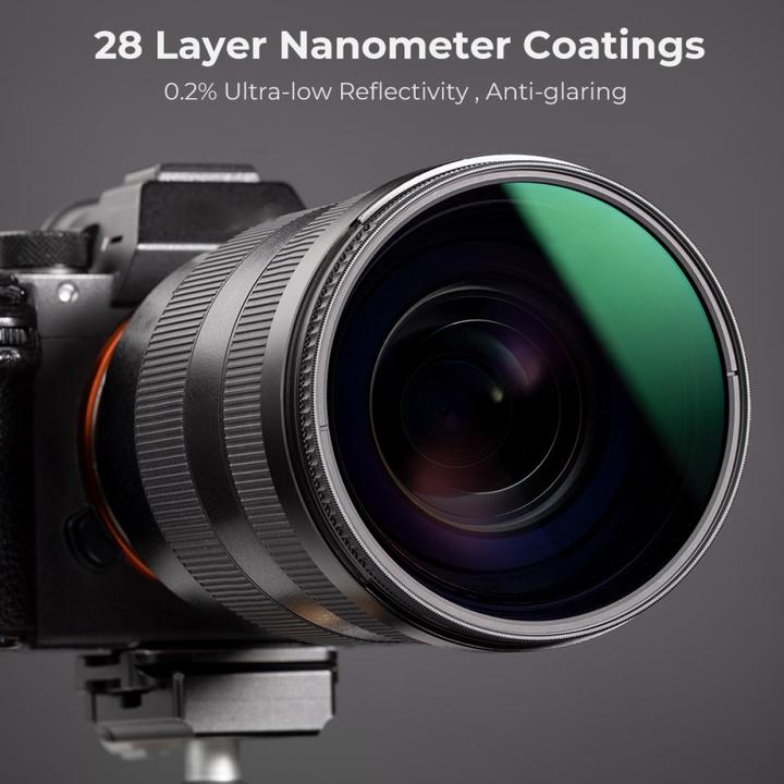 Produktbild K&F Concept 52MM CPL Filter Super Slim Circular Polarizing Filter with 28 Layer Green Coated, HD, Waterproof, An (52 mm, Polarisationsfilter)