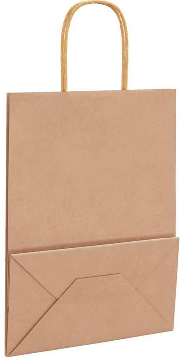 Produktbild VidaXL Kraftpapiertüten 50 Stk. mit Henkel Braun 22x11x28 cm Papiertüte (Geschenktüte, 50 x)