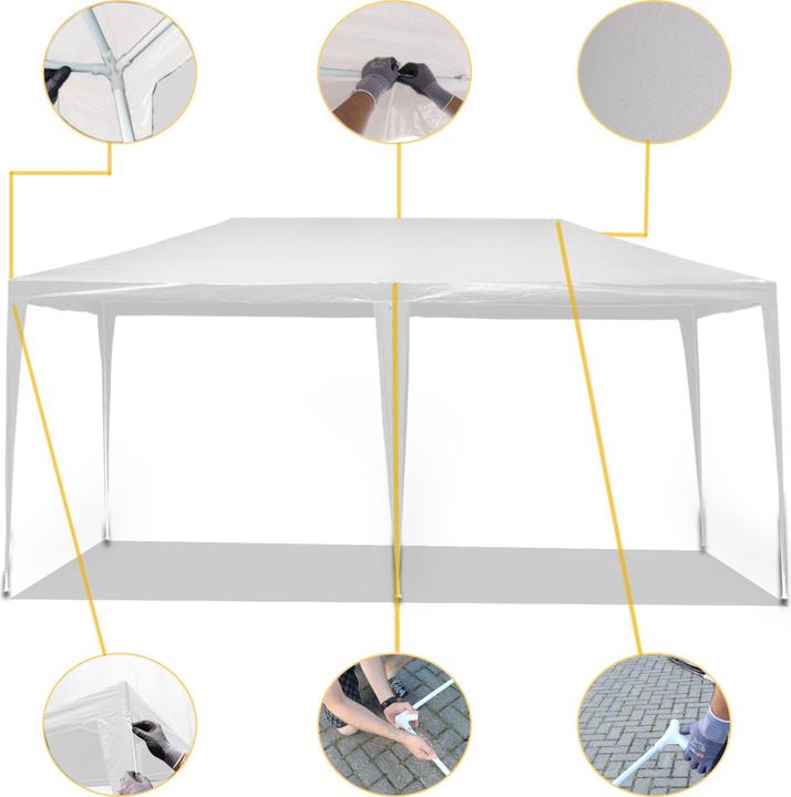 Produktbild Wiltec Pavillon 3x6m in Weiss mit UV-Schutz 50+ Gartenpavillon Partyzelt Camping (600 cm, 300 cm)