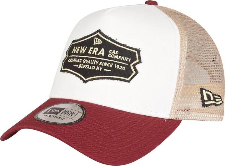 Actual product image New Era Adjustable Trucker Cap - Retro 5-Panel White / Red