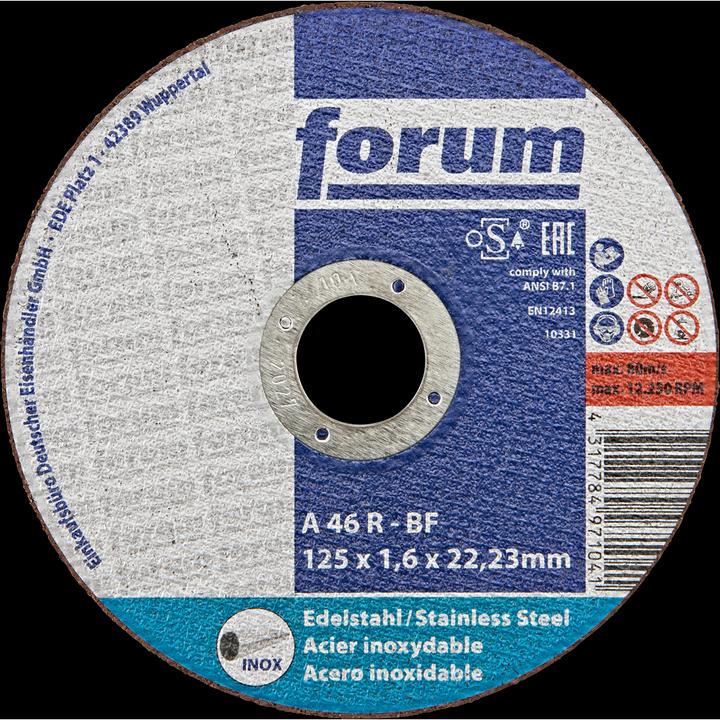 Image du produit Forum Professional Solutions Disque à tronçonner Inox 125x1.6 mm droit T41