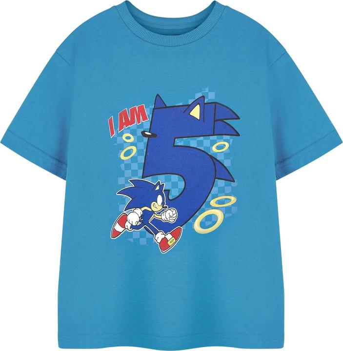 Sonic The Hedgehog I Am 5 TShirt Jungen Geburtstag kurzärmlig (116)