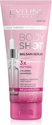 Actual product image Eveline Body Shot Regenerating Balm Serum with Peptides Collagen Ceramides 200ml - Pack of 3 (Body cream, 200 ml)