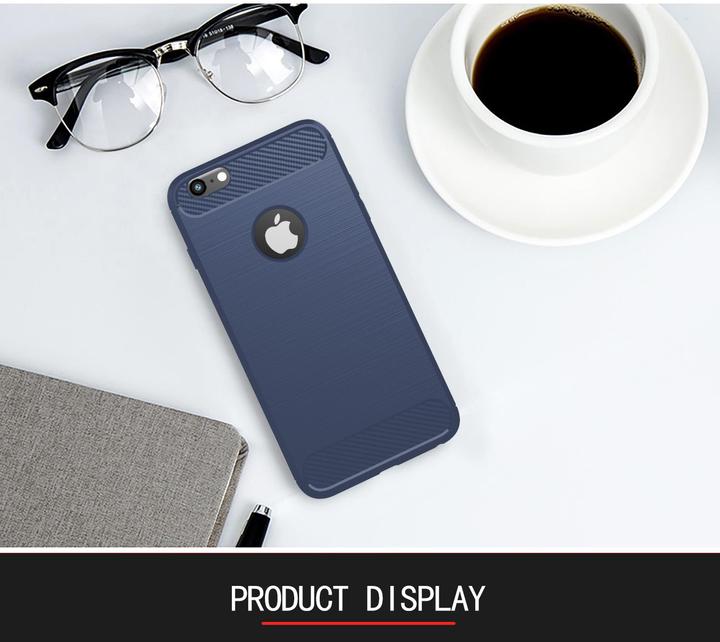 Immagine prodotto Cadorabo TPU Ultra sottile in acciaio inossidabile al carbonio Combi Cover (Apple iPhone 6)