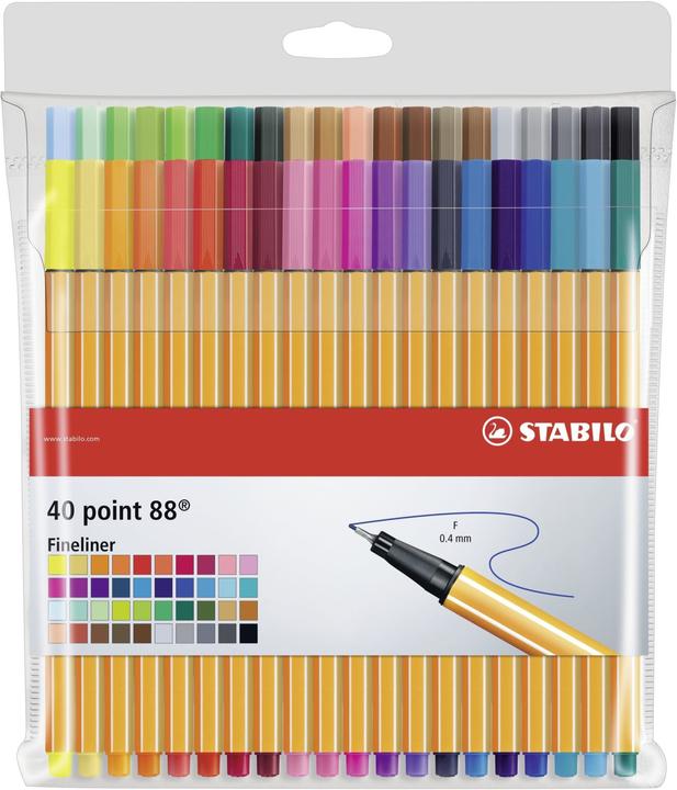 Actual product image STABILO point 88 Fineliner (Multicoloured, 40 x)