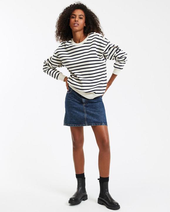 Actual product image La Redoute Collections Gestreiftes Sweatshirt mit geknöpfter Schulter (M)