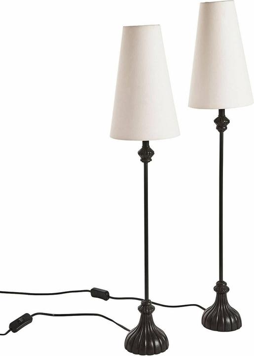 Actual product image Loberon Table lamp set of 2 Ambrosse black/cream (E27)