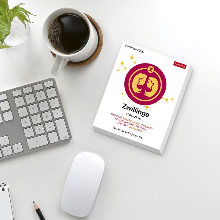 Produktbild Harenberg Zwillinge Sternzeichenkalender 2026 - Tagesabreisskalender - Ihr Horoskop für jeden Tag (Harter Einband, Deutsch)