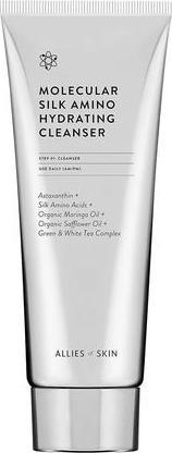 Actual product image Allies Of Skin Molecular Silk Amino Hydrating Cleanser with Hyaluronic Acid, Ceramides, Safflower & (Cleaning cloths, 100 ml)