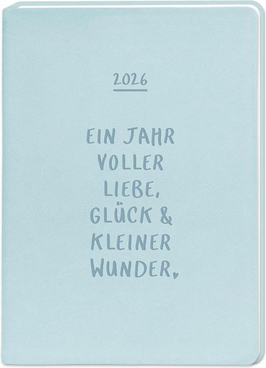 Produktbild Terminplaner Lederlook 2026 Hellblau (A6, Deutsch)