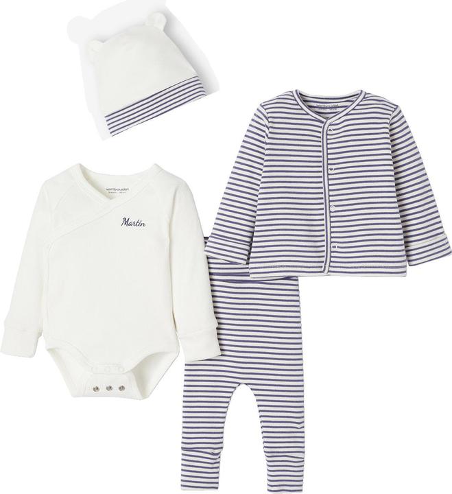 Vertbaudet Bio-Kollektion: Mitwachsendes Baby-Set für Neugeborene, 4 Teile (80)