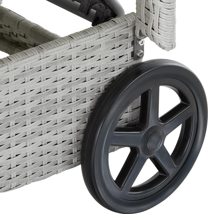 Produktbild tectake Sonnenliege Rattan mit Rollen (200 cm)