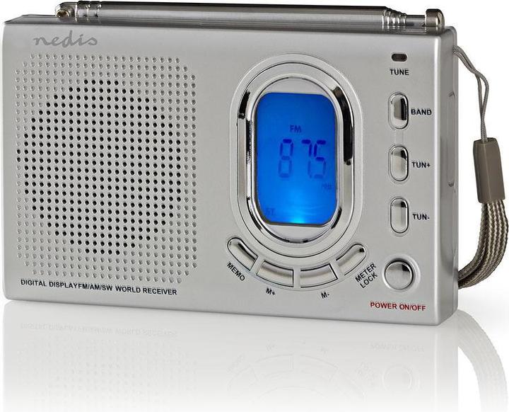 Productafbeelding Nedis Wereldradio | Draagbare versie | AM / FM / SW | Batterijgevoed / netvoeding | Dig (AM, FM, KW)