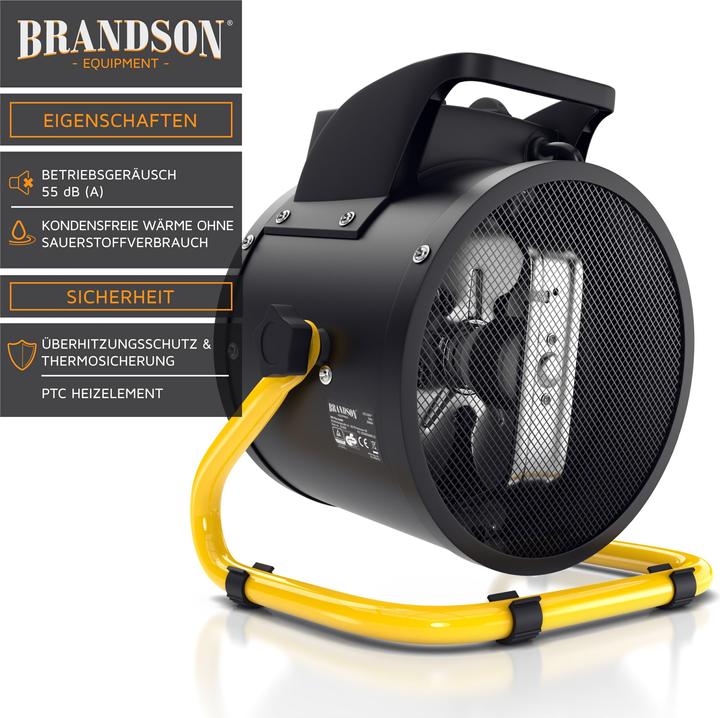 Actual product image Brandson Fan heater 3000 Watt, Fan heater 3 kW, Ceramic electric fan heater for construction site, Ceramic (3000 W)