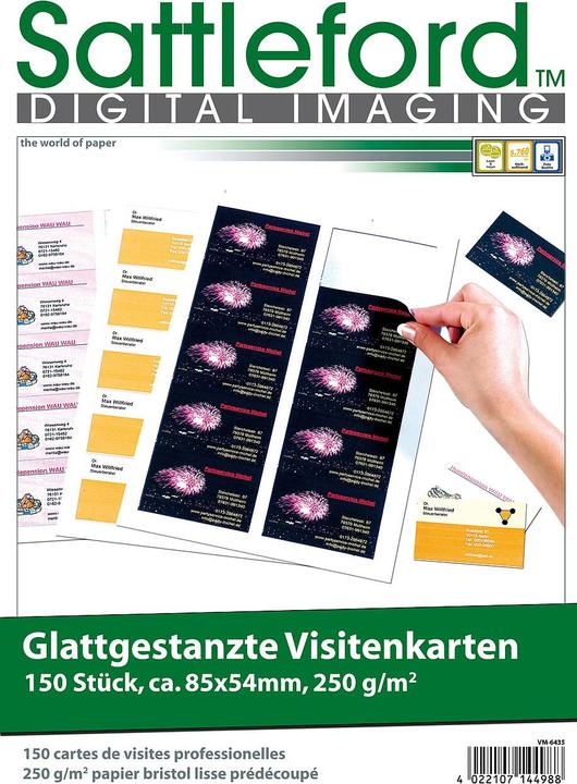 Image du produit Sattleford Cartes de visite professionnelles avec bords lisses (Laser & Injekt) (250 g/m², 150 x, A4)