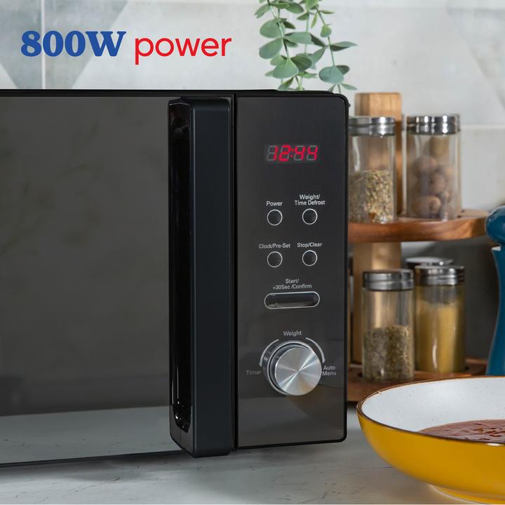 Produktbild Russell Hobbs RHM2076B – 20-Liter-Digitale Mikrowelle, 800 W, Schwarz (CH-Stecker, 20 l)