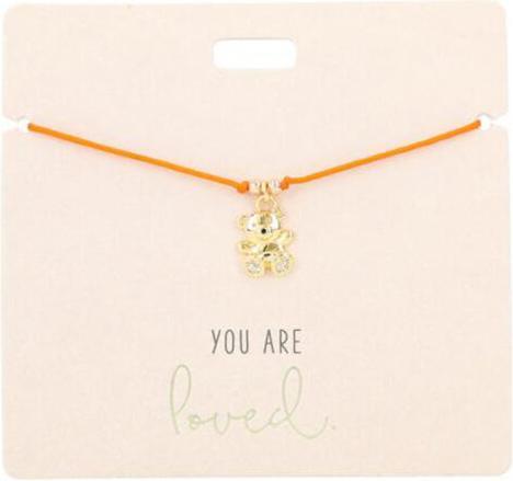 Produktbild Magni Depesche 11837-003 11837-003-Armband in Orange You Are lovedmit goldenem Charm und Deko-Perle, varia (Polyester)