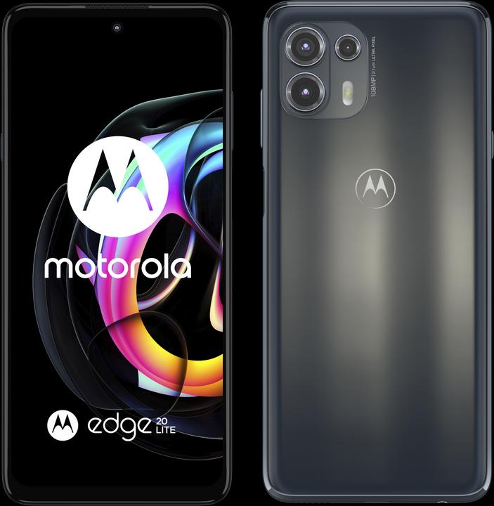 Actual product image Motorola Edge 20 Lite (128 GB, Electric Graphite, 6.70", Hybrid Dual SIM, 108 Mpx, 5G)