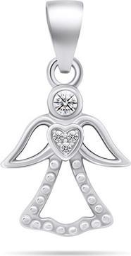Brilio Silver - Beautiful silver pendant with zircons Angel PT121W