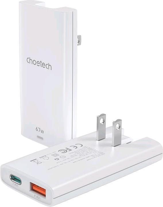 Productafbeelding Choetech USB-C en USB-A GaN snelle oplader (65 W)