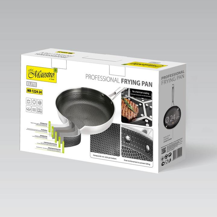 Immagine prodotto Maestro Professionelle Pfanne MR-1224-26 26 26 cm (26 cm, Padella per friggere, Acciaio inossidabile)
